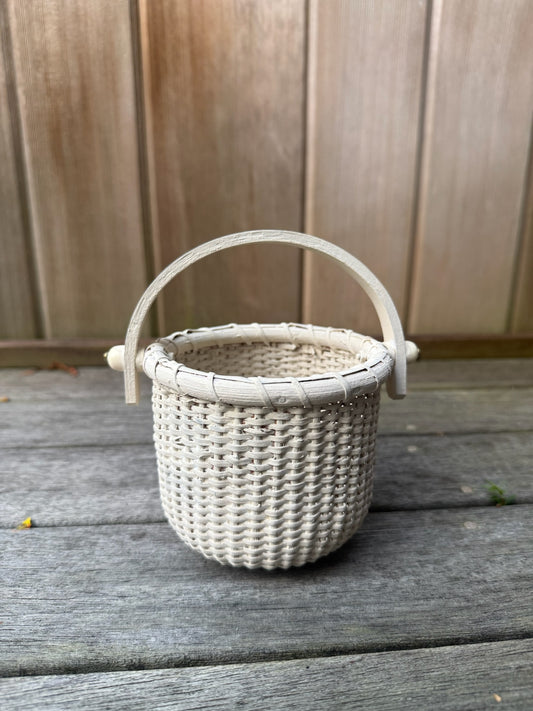 The Perfect Painted Extra Small White Lightship Basket